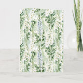 Lavendel Witte Delphinium Bloemen Bruidsdouche Kaart (Achterkant)