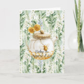 Lavendel Witte Delphinium Bloemen Bruidsdouche Kaart (Voorkant)