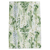 Lavendel Witte Delphinium Bloemen Bruidsdouche Medium Cadeauzakje (Achterkant)