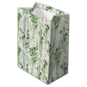 Lavendel Witte Delphinium Bloemen Bruidsdouche Medium Cadeauzakje (Achterkant Gekanteld)