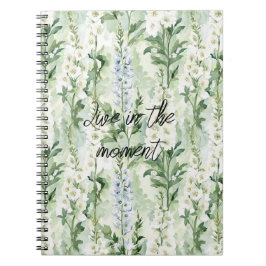 Lavendel Witte Delphinium Bloemen   Notitieboek
