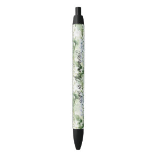 Lavendel Witte Delphinium Bloemen Zwarte Inkt Pen