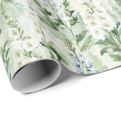 Lavendel Witte Delsemium Bloemen Bruidsdiner Cadeaupapier (Rol Hoek)