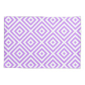 Lavendel Witte Diamant Patroon Kussenhoes (Achterkant-Links)