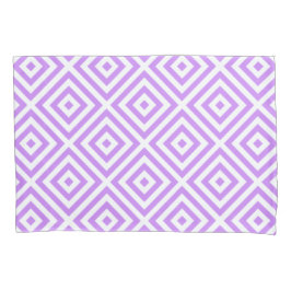 Lavendel Witte Diamant Patroon Kussenhoes