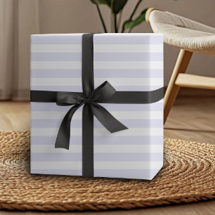 Lavendel Witte Eenvoudige Horizontale Strepen Cadeaupapier