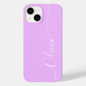 Lavendel Witte Elegante Kalligrafie Script Naam Case-Mate iPhone Case (Achterkant)