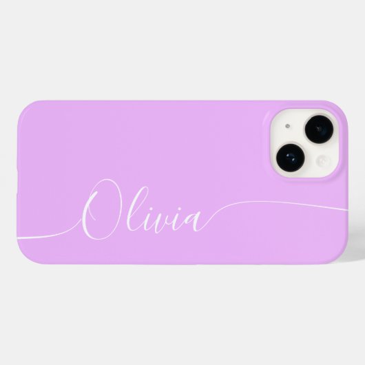 Lavendel Witte Elegante Kalligrafie Script Naam Case-Mate iPhone Case (Achterkant (horizontaal))
