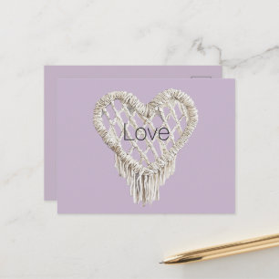 Lavendel Witte Hart Franje Briefkaart
