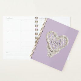 Lavendel Witte Hart Franje Planner