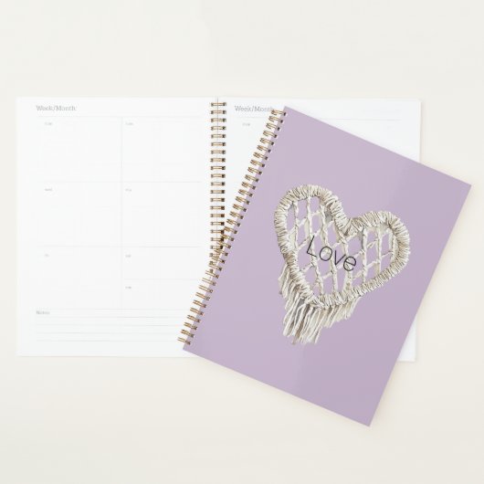 Lavendel Witte Hart Franje Planner (Display)