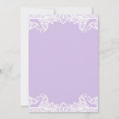 Lavendel & Witte Kant Elegante Bruidsdouche Kaart (Achterkant)