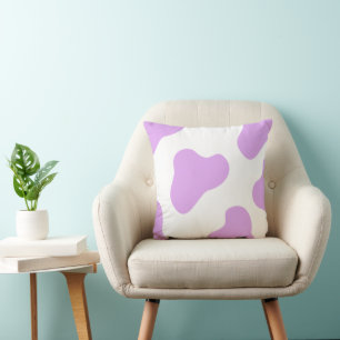 Lavendel & Witte Koeienprint Kussen – Mooie 