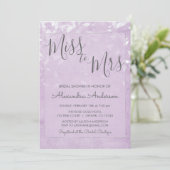 Lavendel & Witte Miss naar Mrs Vrijgezellenfeest Kaart (Staand voorkant)