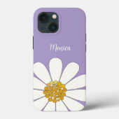 Lavendel Witte Moderne Madeliefjesbloem Aangepast Case-Mate iPhone Case (Achterkant)