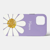 Lavendel Witte Moderne Madeliefjesbloem Aangepast Case-Mate iPhone Case (Achterkant (horizontaal))