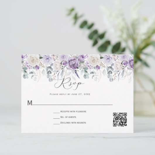 Lavendel Witte Pioenrozen Bloemen (Staand voorkant)