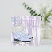 Lavendel Witte Sneeuwvlokken Schaatsen Schaatsen P Kaart (Staand voorkant)