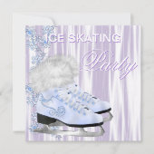 Lavendel Witte Sneeuwvlokken Schaatsen Schaatsen P Kaart (Voorkant)