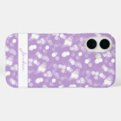 Lavendel & Witte Sparkle Lights w / Naam Case-Mate iPhone Case (Achterkant (horizontaal))