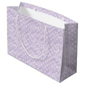 Lavendel Witte Stippen Verjaardag Groot Cadeauzakje (Achterkant Gekanteld)