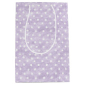 Lavendel Witte Stippen Verjaardag Medium Cadeauzakje (Voorkant)