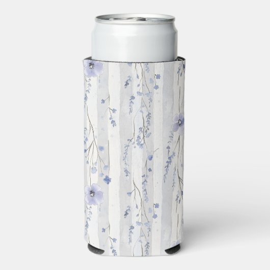  Lavendel Witte Strepen Floral Vrijgezellenfeest Seltzer Blikjeskoeler (Seltzer Achterkant)
