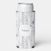  Lavendel Witte Strepen Floral Vrijgezellenfeest Seltzer Blikjeskoeler (Seltzer Voorkant)