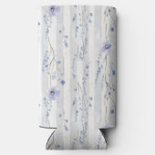  Lavendel Witte Strepen Floral Vrijgezellenfeest Seltzer Blikjeskoeler (Achterkant)