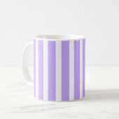 Lavendel & Witte Verticale Streep  Koffiemok (Voorkant links)