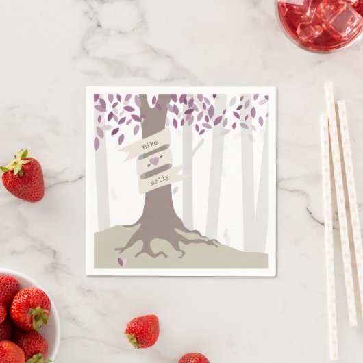 Lavendel Woodland bruiloft servetten (Insitu)