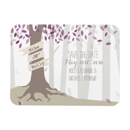Lavendel Woodland Save The Date Magnet Magneet (Horizontaal)