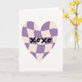 Lavendel Xoxo Grafische Hart Kaart (Gele Bloem)