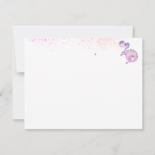 ** Lavendel Yellow Dragon Baby Boy Baby shower Bedankkaart (Achterkant)