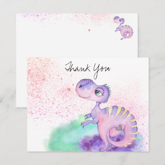 ** Lavendel Yellow Dragon Baby Boy Baby shower Bedankkaart (Voorkant / Achterkant)