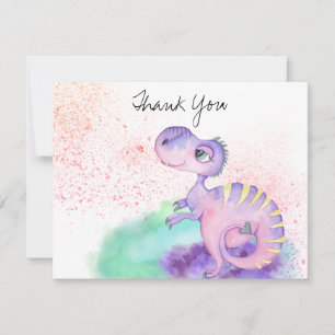 ** Lavendel Yellow Dragon Baby Boy Baby shower Bedankkaart