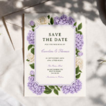 Lavendel zachte paarse bloem chic save the date