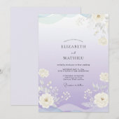 Lavendel Zachte Wilde Bloemen Bruiloft Kaart (Voorkant / Achterkant)