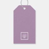 Lavendel Zand Dollar Strand Bruiloft Gast Favor Cadeaulabel (Achterkant)