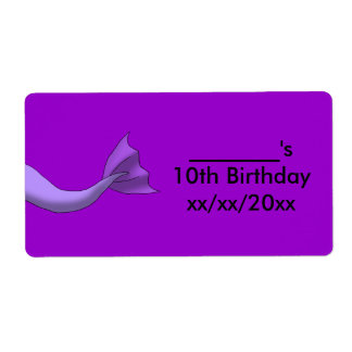 Lavendel Zeemeermin staart wijn of waterfles Etike Etiket