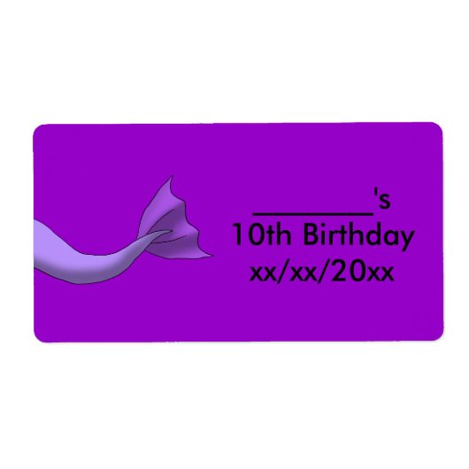 Lavendel Zeemeermin staart wijn of waterfles Etike Etiket (Voorkant)