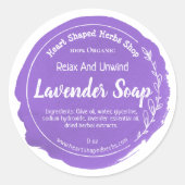 Lavendel Zeep Label Handmade Business (Voorkant)