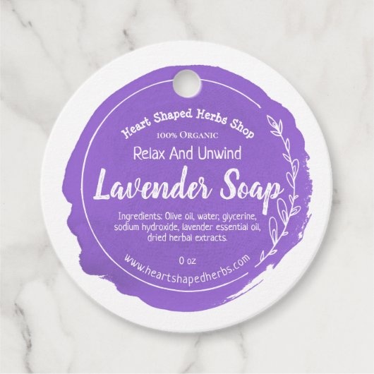  Lavendel Zeep Label Handmade Business (Voorkant)