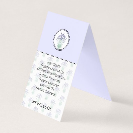 Lavendel Zelfgemaakt Bad & Body Label | Cadeau Lab Kaart (Achterkant)