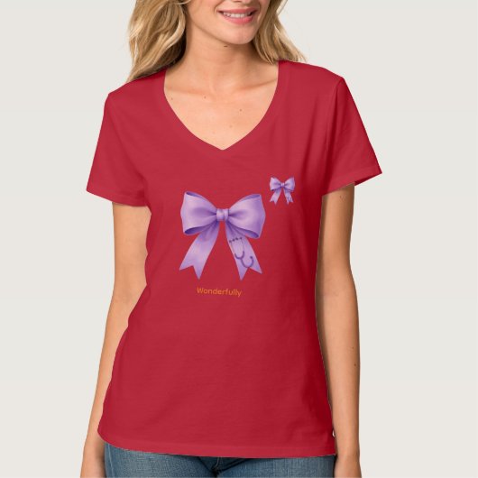 Lavendel Zijde Medische Strik T-shirt (Voorkant)