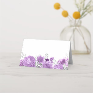 Lavendel & Zilver Bloemstuk Bruiloft Plaatskaartje