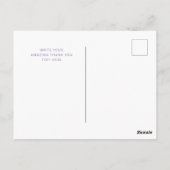 Lavendel Zilver Dank u Elegant Universal Briefkaart (Achterkant)