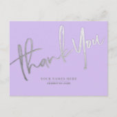 Lavendel Zilver Dank u Elegant Universal Briefkaart (Voorkant)