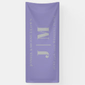 Lavendel Zilver Eenvoudige Trouwfeest Spandoek (Verticaal)
