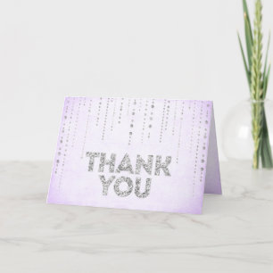 Lavendel & Zilver Glitter Bedankkaart